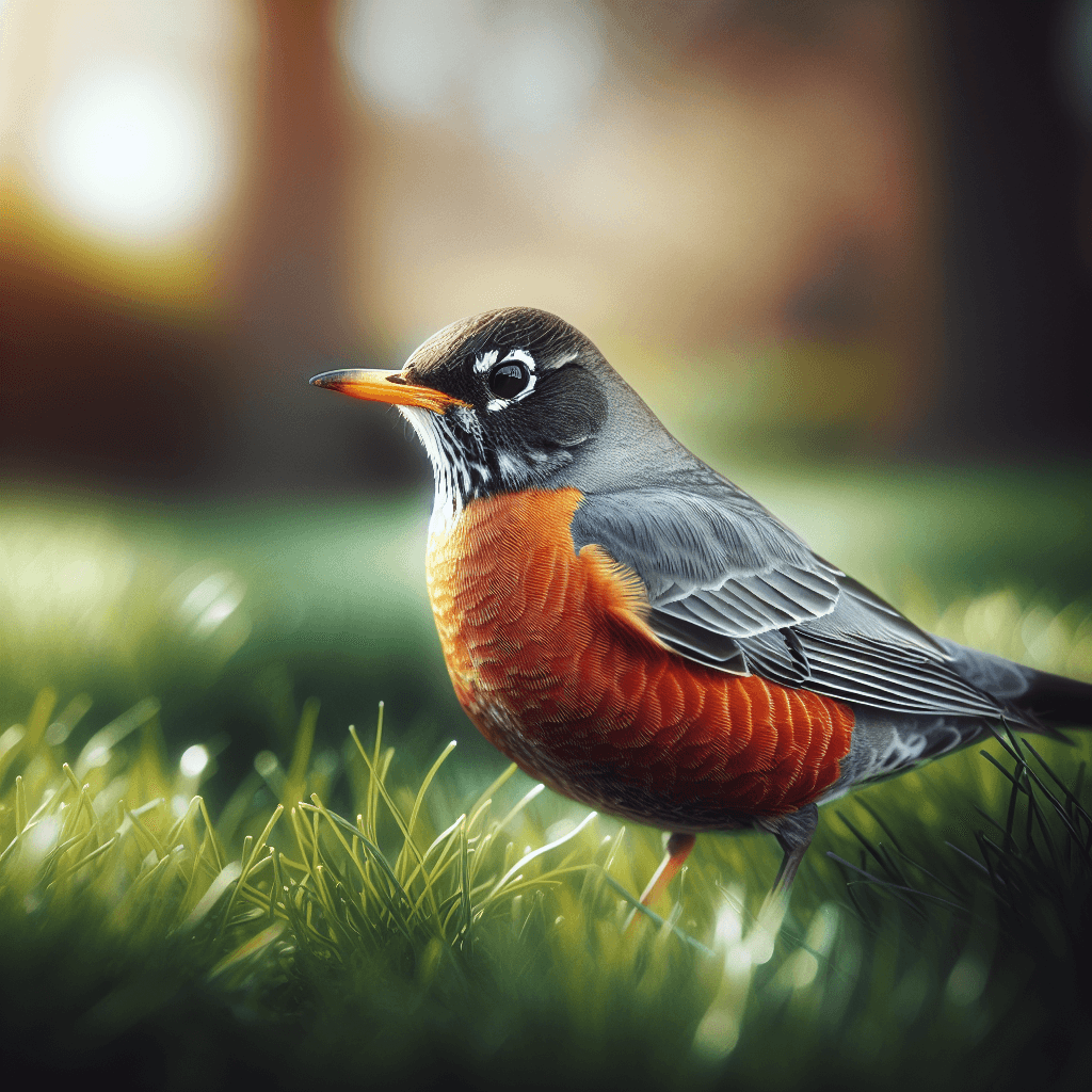 American Robin showing distinctive features
