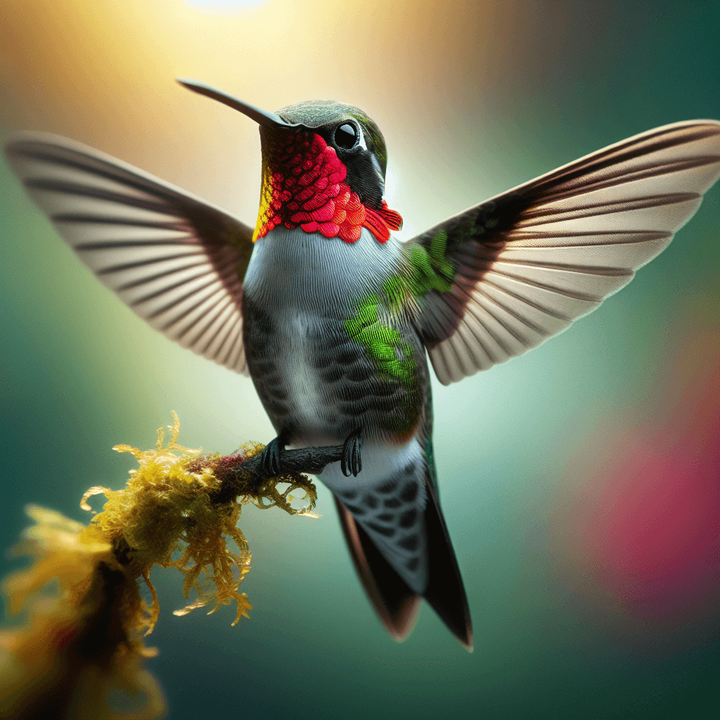 Ruby-throated Hummingbird showing distinctive features