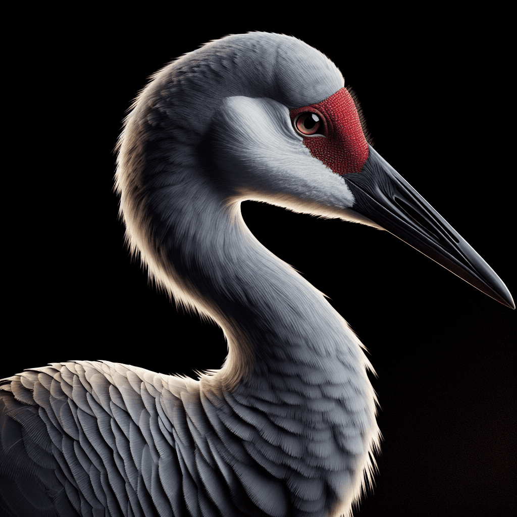 Sandhill Crane showing distinctive features