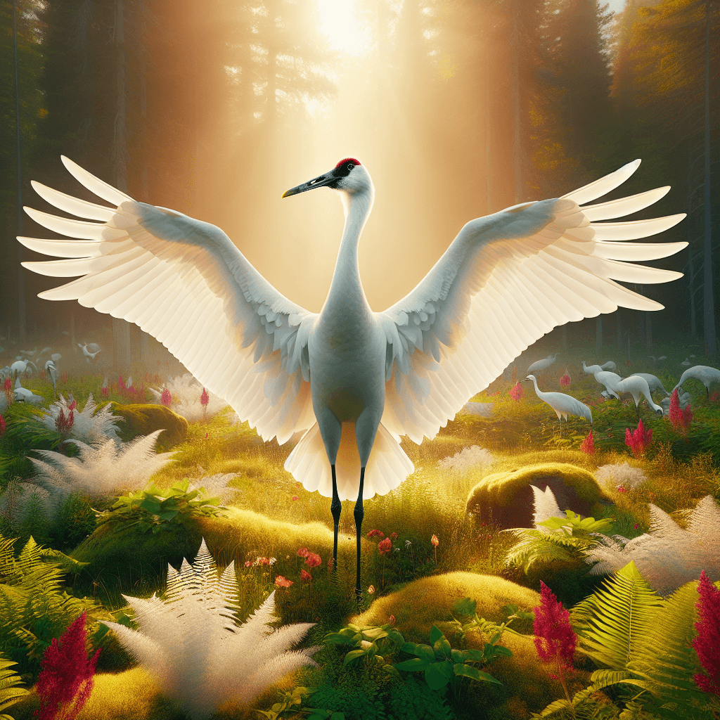 Whooping Crane showing distinctive features